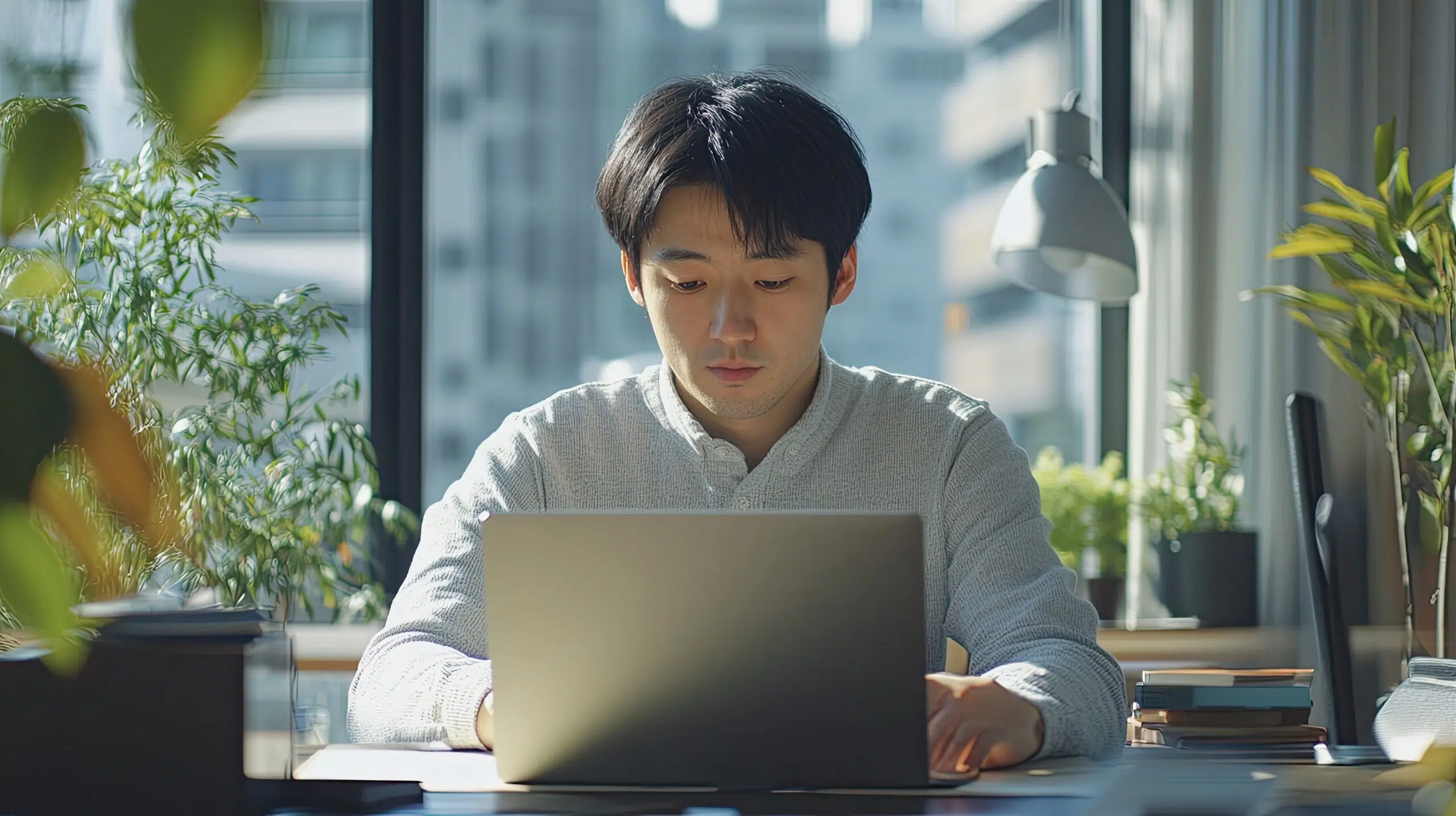 働きながら司法試験合格を目指す社会人がLAW LABOで学習している様子